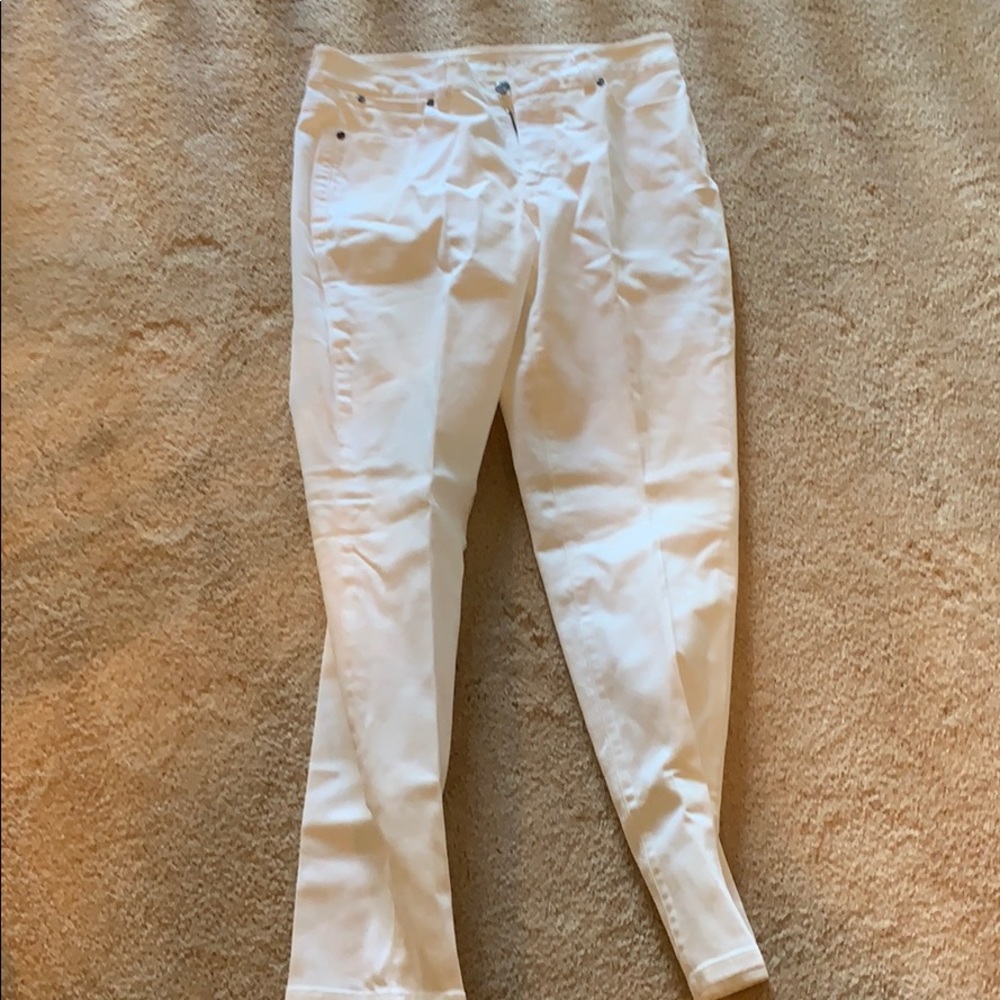 Talbots curvy ankle white jeans